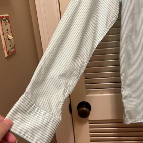 19. Eton Contemporary Mens Dress Shirt in Mint-Green Stripes - Picture 5 of 14